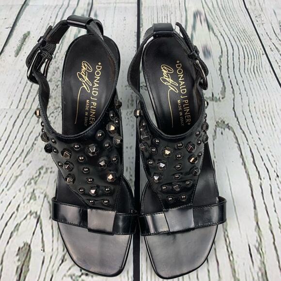 Donald Pliner Nekita Sandal Black Patent Size 6 M - Picture 6 of 8